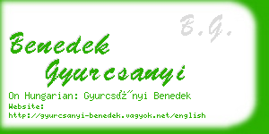 benedek gyurcsanyi business card